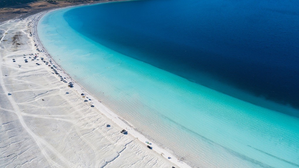 Salda lake Burdur Turkey aerial view photography